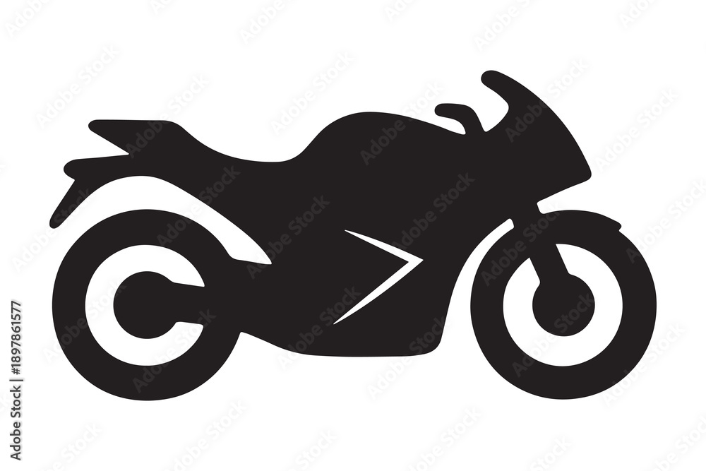 Fototapeta premium Black sport motorcycle silhouette icon
