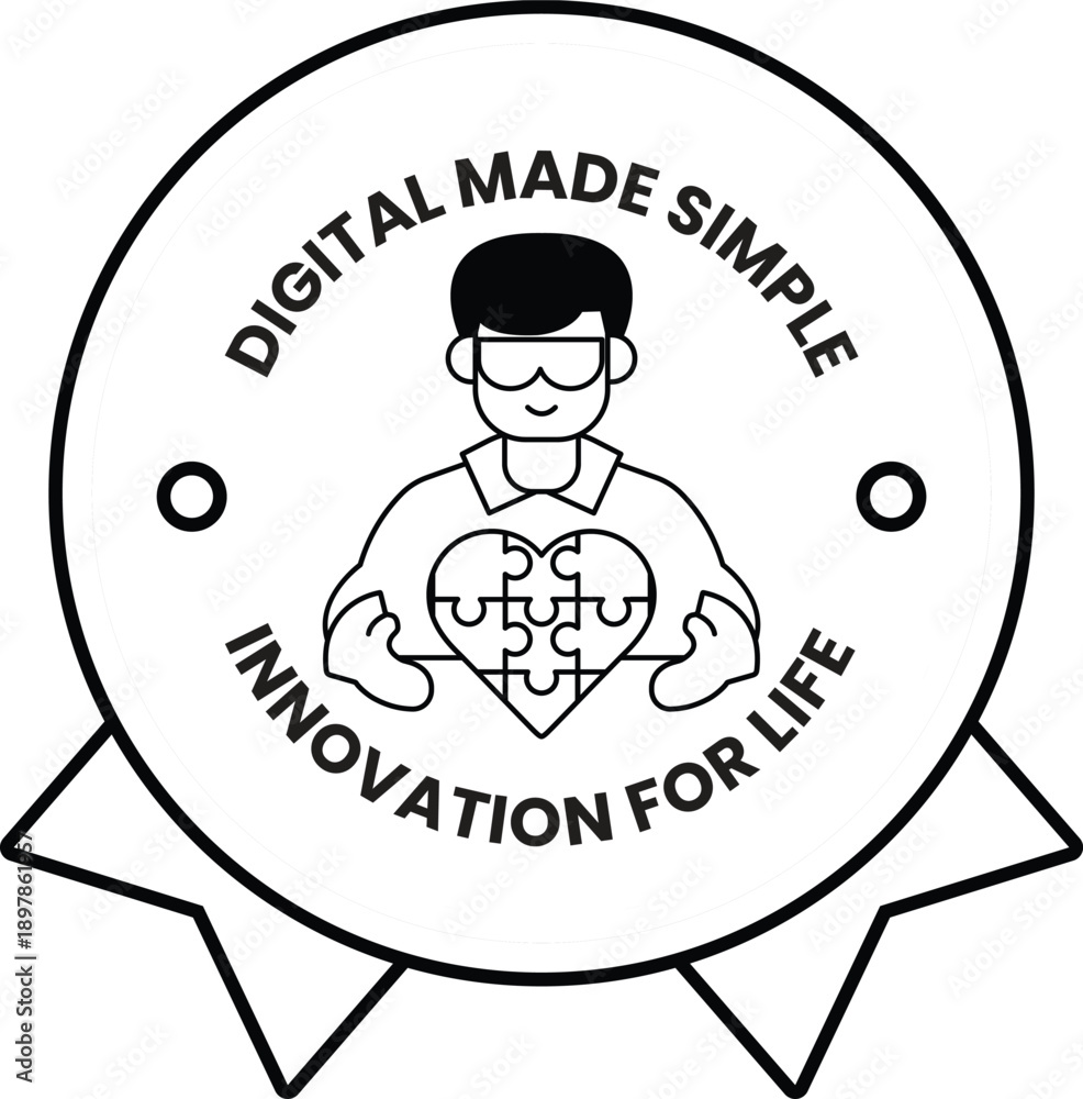 Fototapeta premium A man holding a puzzle piece with a heart on it