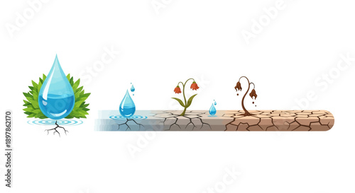 Water Droplet Cycle Impact on Plant Growth
