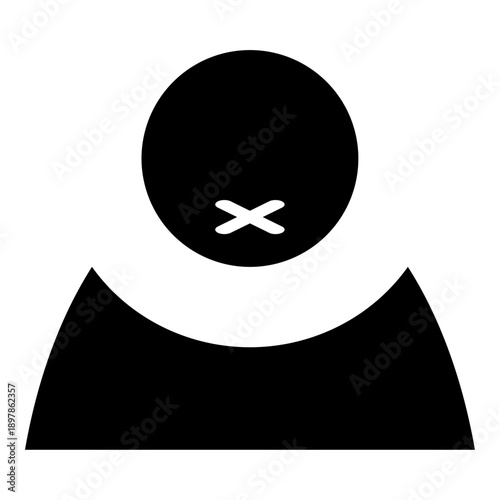 Silent fasting icon representing self control during Ramadan.