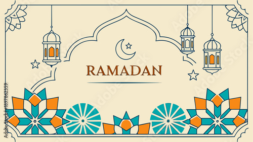 Celebrating the sacred month of ramadan with traditional islamic decorative elements and cultural symbols Vector