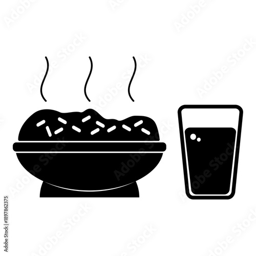 Hot meal and drink icon representing iftar during Ramadan.