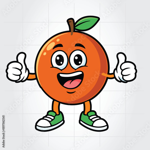 Orange Mascot Cartoon Character Vector Template