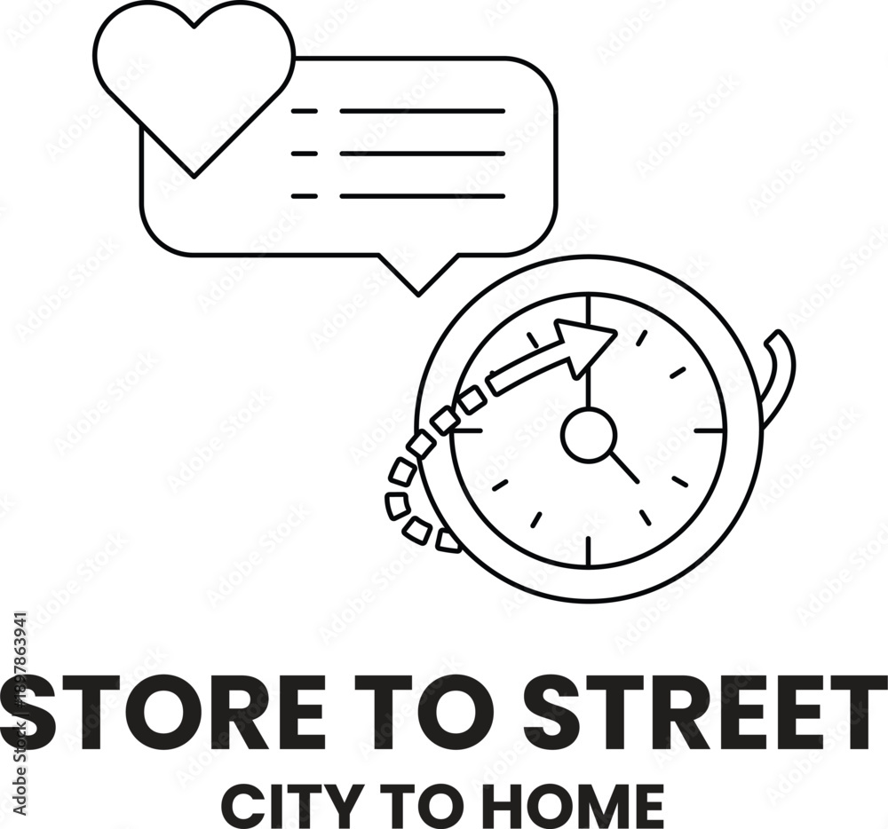 Naklejka premium Store to street is a logo for a store that sells items for the city to home