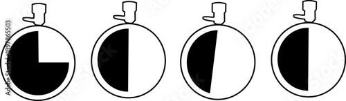 Stopwatch Icons Set – Timer, Chronometer, Countdown SVG