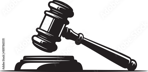 Gavel on a block court justice