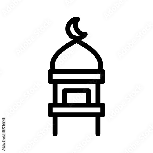 minaret line icon