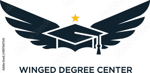 Aspirational Modern Logo Design Symbolizing Education Success and Freedom Vector Illustration 