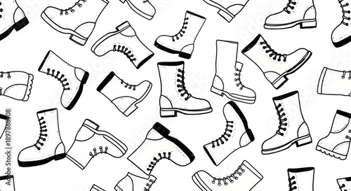Stylish Boots Pattern, Fashion Design, Graphic Art, Modern Aesthetic, Vibrant Background
