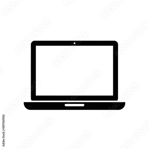 Simplified front view illustration of a closed laptop computer