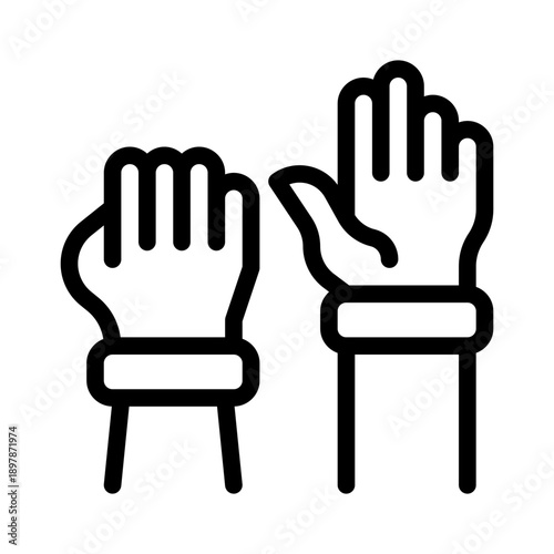 raised fist line icon