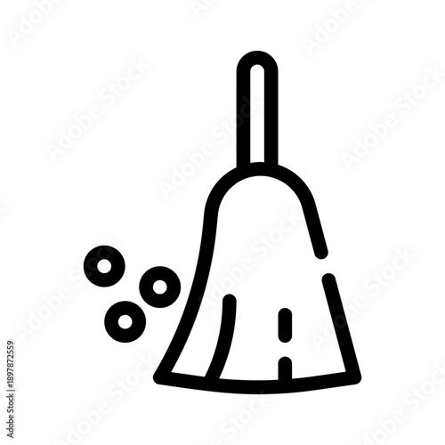 broom line icon