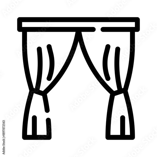 curtains line icon