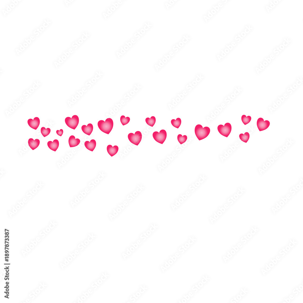 Fototapeta premium Red heart border divider