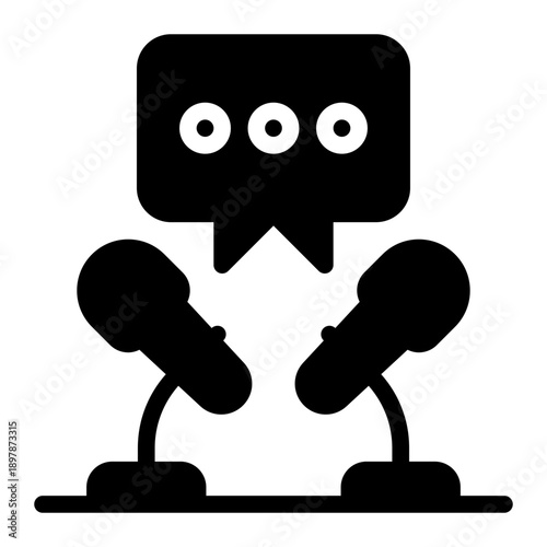 talk show glyph icon