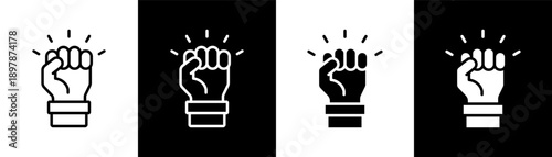 Motivation white icon set design