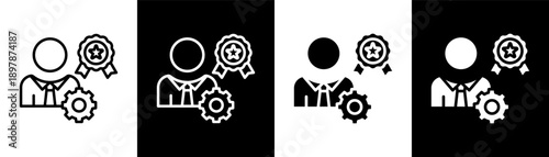 Expert white icon set design