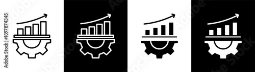 Process Improvement white icon set design