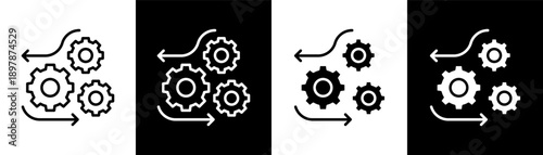 control white icon set design