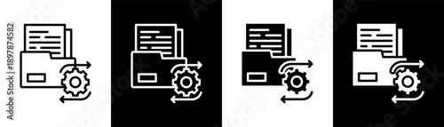 documentation white icon set design