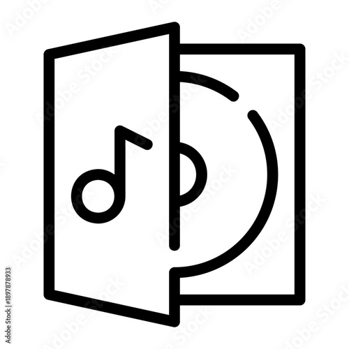 music album line icon