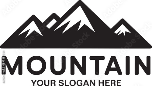 Mountain with text placeholder white background