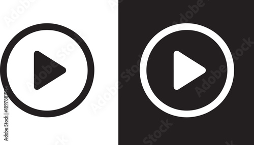 Play button in black and white media controls