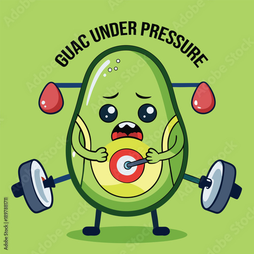 Funny cartoon Android character lifting dumbbells with a happy smile illustration