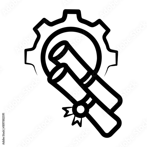 certificate Line Icon