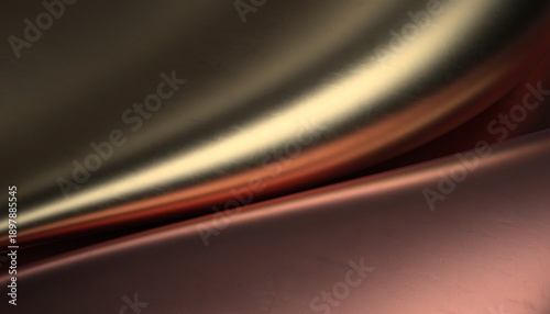 Luxurious abstract background featuring flowing, draped, and undulating satin fabric textures in rich shades of metallic gold, deep bronze, and warm copper tones