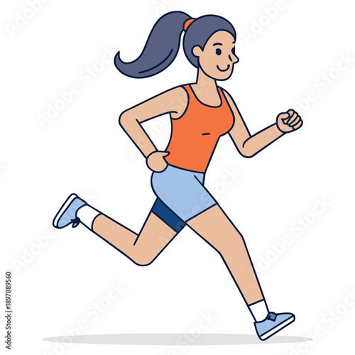 Young athletic woman running and exercising with dumbbells during a fitness workout