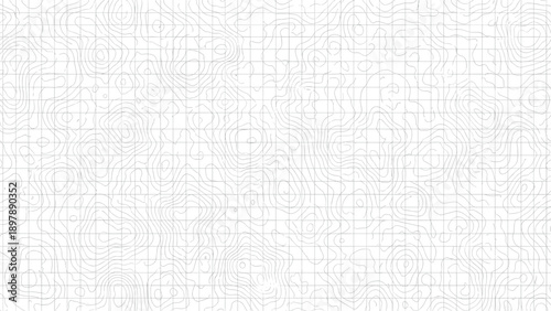 Topographic map line pattern background with grid overlay for geography mapping and landscape navigation design concepts.