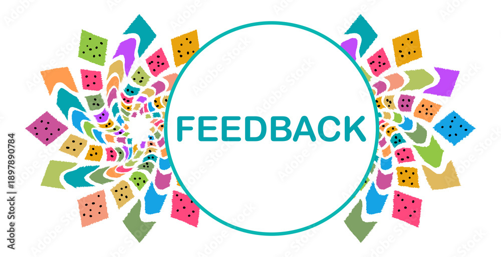 Naklejka premium Feedback Colorful Circular White Text