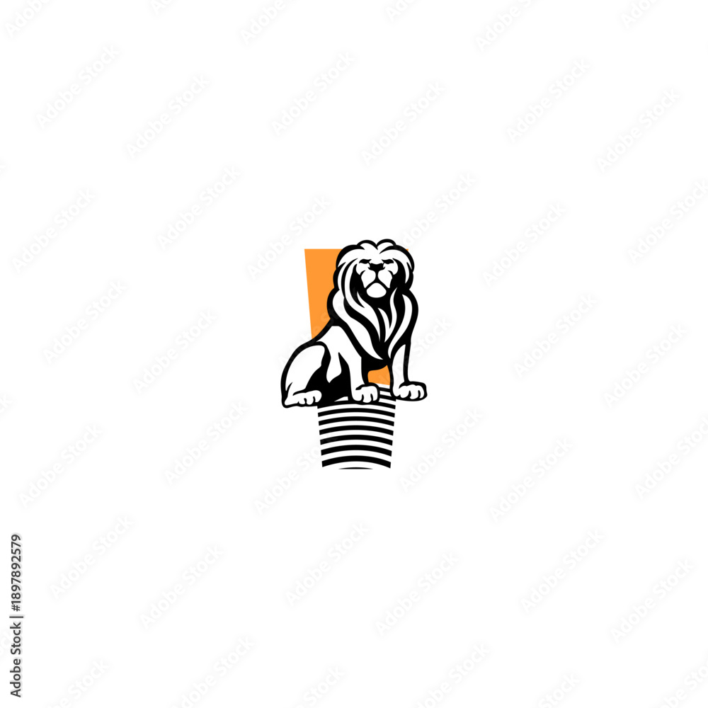 Fototapeta premium Elegant Modern sitting lion c...