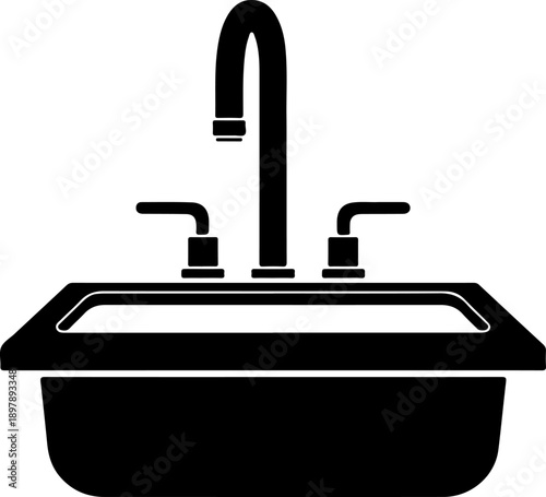 kitchen sink silhouette vector illustration