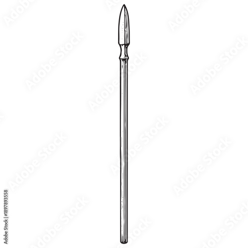 Medieval Spear Hand Drawn Weapon Icon