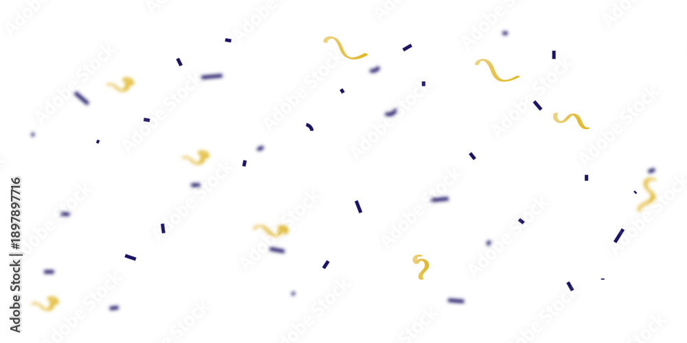 Fototapeta premium Blue And Gold Metallic Confetti Scatter On Minimal White Background For Premium Celebration, Holiday Event, Birthday, And Corporate Party Design