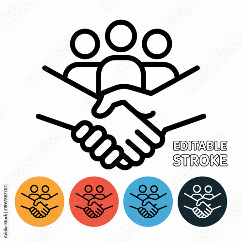 Partnership and teamwork icon set.