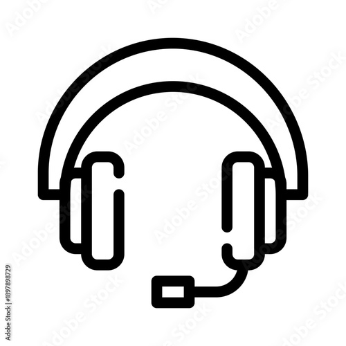 headset line icon