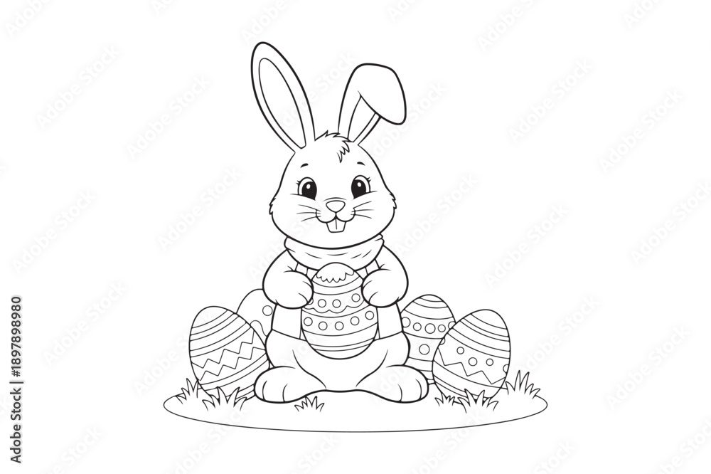 Fototapeta premium Animals Coloring book outlines & kids vector illustration