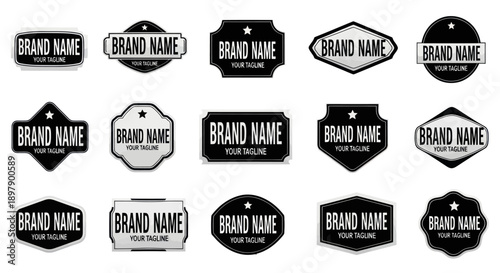 Collection of Various Dog Tag Shapes and Designs.