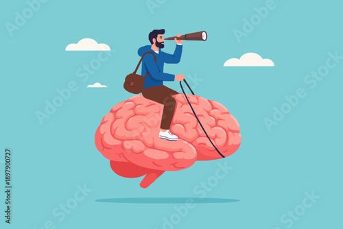 Man Looking Through Telescope