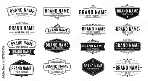Collection of Brand Name Label Designs.