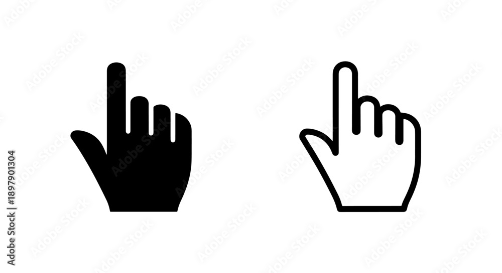 Fototapeta premium Hand Pointer Cursor Icon for Click and Selection on Digital Interface