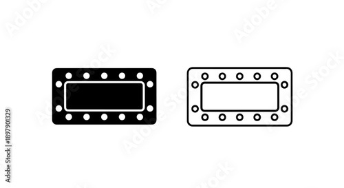Rectangular Marquee Cinema Sign Frame with Lights for Text Display