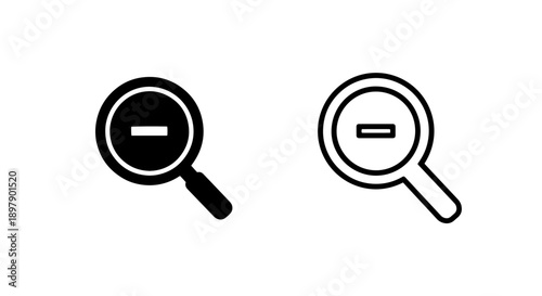 Magnifying Glass Minus Icon for Zoom Out and Reduce View