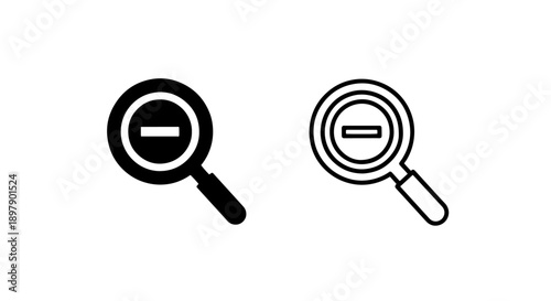 Zoom Out Magnifying Glass Icon for Digital Interface and Search Functionality