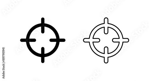 Simple Target Crosshair Icon for Gaming, Aiming, and Strategic Goal Achievement