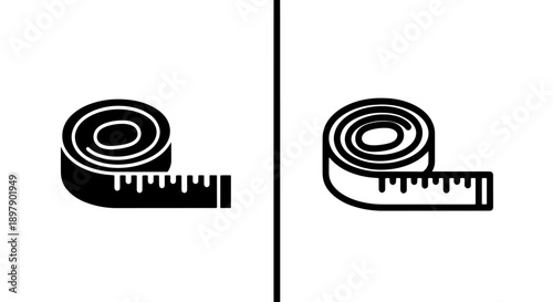 Rolled Tailor's Soft Tape Measure Icon for Sewing, Fashion, and Body Measurement