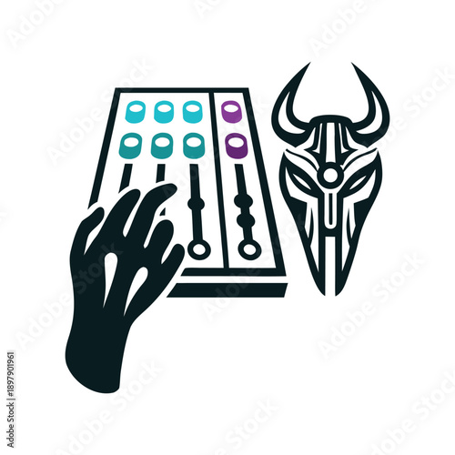 Tribal DJ Tech Vector Icon Set